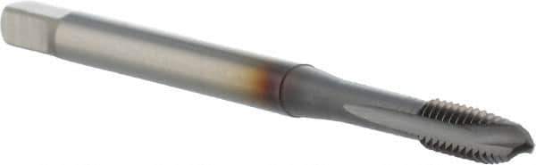 OSG - #8-32 UNC, 3 Flute, TiCN Finish, Powdered Metal Spiral Point Tap - Plug Chamfer, Right Hand Thread, 63mm OAL, 9.5mm Thread Length, 0.168" Shank Diam, 2B Class of Fit, Series 16515 - Exact Tool & Supply