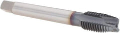 OSG - M14x2.00 Metric Coarse, 3 Flute, TiCN Finish, Powdered Metal Spiral Point Tap - Plug Chamfer, Right Hand Thread, 110mm OAL, 24mm Thread Length, 0.429" Shank Diam, 6H Class of Fit, Series 16510 - Exact Tool & Supply
