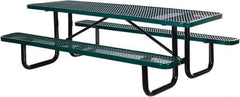 Vestil - 96" Long x 61-5/8" Wide x 30.38" High Stationary Activity/Utility Table without Back Rests - Green, Steel - Exact Tool & Supply