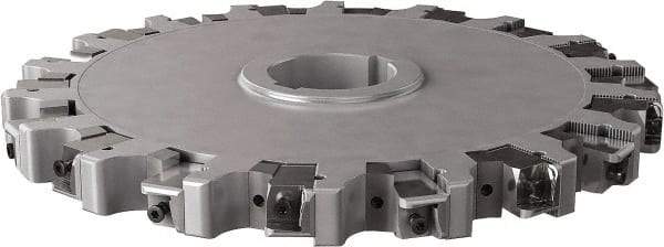 Seco - Arbor Hole Connection, 1.26" Cutting Width, 4.461" Depth of Cut, 315mm Cutter Diam, 2.3622" Hole Diam, 9 Tooth Indexable Slotting Cutter - 335.25 Toolholder, XNHQ, LNHQ Insert, Right Hand Cutting Direction - Exact Tool & Supply