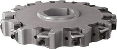 Seco - Arbor Hole Connection, 0.63" Cutting Width, 2.413" Depth of Cut, 8" Cutter Diam, 2" Hole Diam, 12 Tooth Indexable Slotting Cutter - 335.25 Toolholder, XNHQ, LNHQ Insert, Right Hand Cutting Direction - Exact Tool & Supply