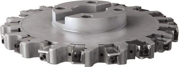 Seco - Shell Mount Connection, 1.26" Cutting Width, 3.402" Depth of Cut, 12" Cutter Diam, 2-1/2" Hole Diam, 9 Tooth Indexable Slotting Cutter - R335.25 Toolholder, XNHQ, LNHQ Insert, Right Hand Cutting Direction - Exact Tool & Supply