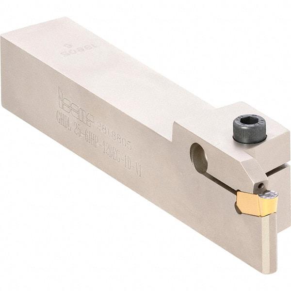 Iscar - GHD, External, Left Hand, 0.4" Max Depth of Cut, 0.157 to 0.197" Groove Width, Indexable Grooving Tool Holder - GI.., TIP Insert Compatibility, 1" Shank Height, 1" Shank Width, 6" OAL, Through Coolant - Exact Tool & Supply