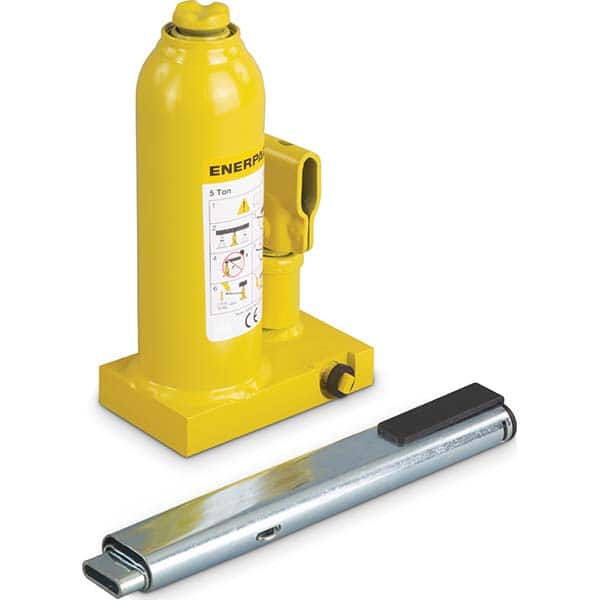 Enerpac - Manual Bottle, Screw, Ratchet & Hydraulic Jacks Type: Hydraulic Bottle Jack Load Capacity (Ton): 5 (Inch) - Exact Tool & Supply