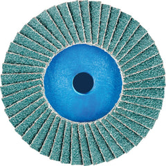 PFERD - Flap Discs; Abrasive Type: Coated ; Flap Disc Type: Compact ; Disc Diameter (Inch): 3 ; Abrasive Material: Zirconia Alumina ; Grit: 40 ; Attaching System: Quick Change Type CD - Exact Tool & Supply