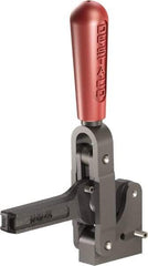 De-Sta-Co - 1,601 Lb Holding Capacity, Vertical Handle, Manual Hold Down Toggle Clamp - 71° Handle Movement, 132° Bar Opening, Solid Bar, Solid Base, Oxide Finish, Forged Alloy Steel - Exact Tool & Supply