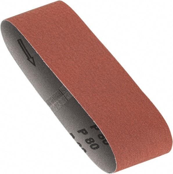 Porter-Cable - 3" Wide x 21" OAL, 80 Grit, Zirconia Alumina Abrasive Belt - Zirconia Alumina, Medium, Coated, X Weighted Cloth Backing, Dry - Exact Tool & Supply