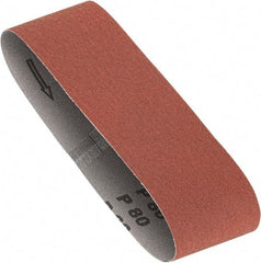 Porter-Cable - 3" Wide x 21" OAL, 80 Grit, Zirconia Alumina Abrasive Belt - Zirconia Alumina, Medium, Coated, X Weighted Cloth Backing, Dry - Exact Tool & Supply