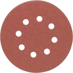 Porter-Cable - 5" Diam, 60 Grit Zirconia Alumina Adhesive PSA Disc - Medium Grade, Tan, C Weighted Backing, Flexible, 13,000 Max RPM - Exact Tool & Supply