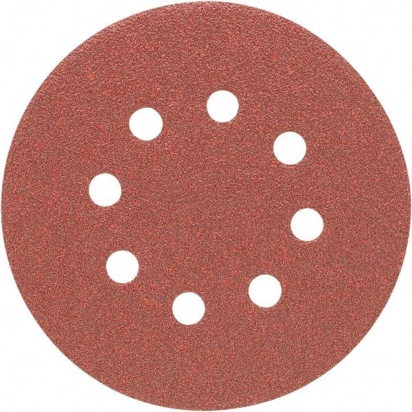 Porter-Cable - 5" Diam, 180 Grit Aluminum Oxide Adhesive PSA Disc - Very Fine Grade, Tan, C Weighted Backing, Flexible, 13,000 Max RPM - Exact Tool & Supply