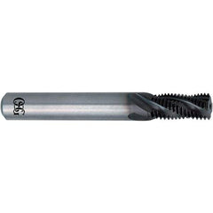 OSG - 3/8-24 UNF, 0.3" Cutting Diam, 4 Flute, Solid Carbide Helical Flute Thread Mill - External Thread, 0.582" LOC, 3" OAL, 5/16" Shank Diam - Exact Tool & Supply