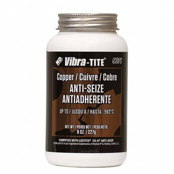 Vibra-Tite - 8 oz Jar, Copper Anti-Seize Lubricant, with Brush Cap - Exact Tool & Supply