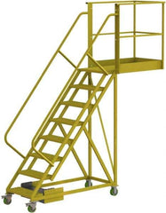 TRI-ARC - 122" 8 Step Configurable Cantilever Ladder - Unsupported, 300 Lb Capacity, 80" Platform Height, 30" Base Width x 109" Base Depth, Serrated - Exact Tool & Supply