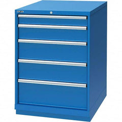 LISTA - 5 Drawer, 60 Compartment Bright Blue Steel Modular Storage Cabinet - Exact Tool & Supply