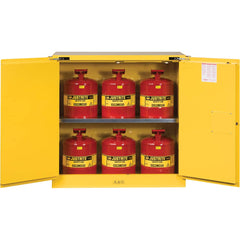 Justrite - 2 Door 1 Shelf 30 Gal Safety Cabinet for Flammable Substances - Exact Tool & Supply