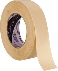 3M - 36mm Wide x 55 m Long Tan Paper Masking Tape - Series 501+, 7.3 mil Thick, 26 In/Lb Tensile Strength - Exact Tool & Supply