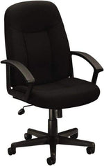 Basyx - 44" High Executive High Back Swivel Tilt Chair - 26" Wide x 33-1/2" Deep, 100% Polyester Seat, Black - Exact Tool & Supply