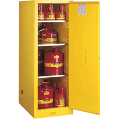 Justrite - 1 Door 3 Shelf 54 Gal Space Saver Safety Cabinet for Flammable Substances - Exact Tool & Supply