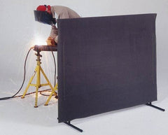 Singer Safety - 5 Ft. Wide x 4 Ft. High, 30 mil Thick Cotton Duck Portable Welding Screen Kit - Olive - Exact Tool & Supply