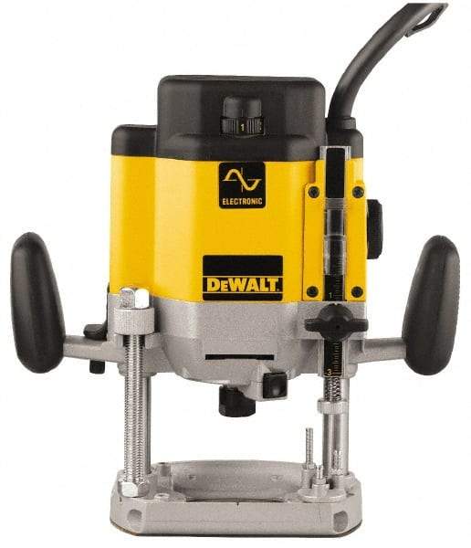 DeWALT - 8,000 to 22,000 RPM, 3 HP, 15 Amp, Plunge Base Electric Router - 1/4 and 1/2 Inch Collet - Exact Tool & Supply