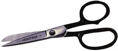 Heritage Cutlery - 5" LOC, 9-1/2" OAL Chrome Plated Standard Shears - Right Hand, Metal Straight Handle, For General Purpose Use - Exact Tool & Supply