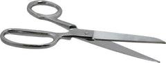 Heritage Cutlery - 2-1/2" LOC, 6" OAL Chrome Plated Standard Shears - Right Hand, Metal Straight Handle, For General Purpose Use - Exact Tool & Supply