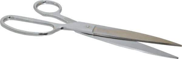 Heritage Cutlery - 5" LOC, 10" OAL Chrome Plated Standard Shears - Right Hand, Metal Straight Handle, For General Purpose Use - Exact Tool & Supply
