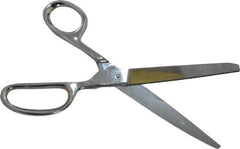 Heritage Cutlery - 4-1/4" LOC, 9" OAL Chrome Plated Standard Shears - Right Hand, Metal Straight Handle, For General Purpose Use - Exact Tool & Supply