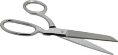 Heritage Cutlery - 3" LOC, 7" OAL Chrome Plated Standard Shears - Right Hand, Metal Bent Handle, For General Purpose Use - Exact Tool & Supply