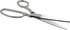Heritage Cutlery - 4" LOC, 9" OAL Chrome Plated Standard Shears - Right Hand, Metal Offset Handle, For General Purpose Use - Exact Tool & Supply