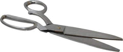 Heritage Cutlery - 4-3/4" LOC, 10" OAL Chrome Plated Standard Shears - Right Hand, Metal Bent Handle, For General Purpose Use - Exact Tool & Supply