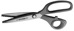 Heritage Cutlery - 2-7/8" LOC, 8-1/4" OAL Stainless Steel Standard Shears - Right Hand, Metal Bent Handle, For Pinking - Exact Tool & Supply