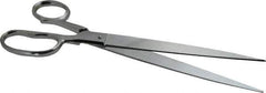 Heritage Cutlery - 7" LOC, 12" OAL Chrome Plated Standard Shears - Right Hand, Metal Straight Handle, For Paper - Exact Tool & Supply