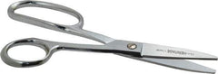 Heritage Cutlery - 3" LOC, 8-1/4" OAL Chrome Plated High Leverage Shears - Right Hand, Metal Straight Handle, For General Purpose Use - Exact Tool & Supply