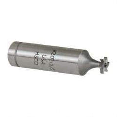 Made in USA - 5/16" Diam x 1/16" Face Width, Cobalt, 6 Teeth, Shank Connection Woodruff Keyseat Cutter - Uncoated, 2-1/16" OAL x 1/2" Shank, Straight Teeth, ANSI 202-1/2, Old Standard 206 - Exact Tool & Supply