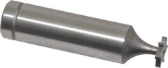 Made in USA - 3/8" Diam x 1/16" Face Width, Cobalt, 6 Teeth, Shank Connection Woodruff Keyseat Cutter - Uncoated, 2-1/16" OAL x 1/2" Shank, Straight Teeth, ANSI 203, Old Standard 211 - Exact Tool & Supply