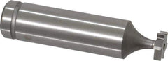 Made in USA - 3/8" Diam x 3/32" Face Width, Cobalt, 6 Teeth, Shank Connection Woodruff Keyseat Cutter - Uncoated, 2-3/32" OAL x 1/2" Shank, Straight Teeth, ANSI 303, Old Standard 212 - Exact Tool & Supply