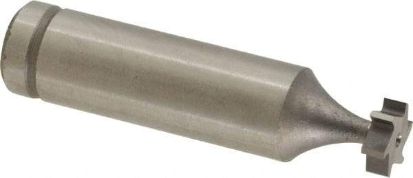Made in USA - 3/8" Diam x 1/8" Face Width, Cobalt, 6 Teeth, Shank Connection Woodruff Keyseat Cutter - Uncoated, 2-1/8" OAL x 1/2" Shank, Straight Teeth, ANSI 403, Old Standard 213 - Exact Tool & Supply