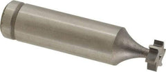 Made in USA - 3/8" Diam x 1/8" Face Width, Cobalt, 6 Teeth, Shank Connection Woodruff Keyseat Cutter - Uncoated, 2-1/8" OAL x 1/2" Shank, Straight Teeth, ANSI 403, Old Standard 213 - Exact Tool & Supply