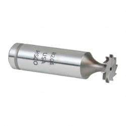 Made in USA - 1/2" Diam x 1/16" Face Width, Cobalt, 10 Teeth, Shank Connection Woodruff Keyseat Cutter - Uncoated, 2-1/16" OAL x 1/2" Shank, Straight Teeth, ANSI 204, Old Standard 1 - Exact Tool & Supply