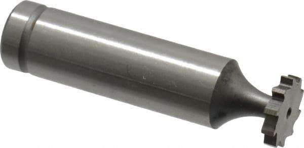 Made in USA - 1/2" Diam x 3/32" Face Width, Cobalt, 10 Teeth, Shank Connection Woodruff Keyseat Cutter - Uncoated, 2-3/32" OAL x 1/2" Shank, Straight Teeth, ANSI 304, Old Standard 2 - Exact Tool & Supply
