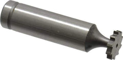 Made in USA - 1/2" Diam x 3/32" Face Width, Cobalt, 10 Teeth, Shank Connection Woodruff Keyseat Cutter - Uncoated, 2-3/32" OAL x 1/2" Shank, Straight Teeth, ANSI 304, Old Standard 2 - Exact Tool & Supply