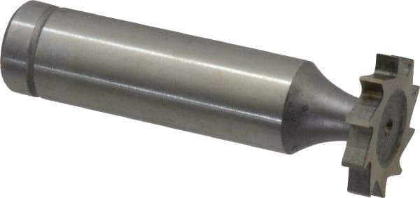 Made in USA - 3/4" Diam x 1/8" Face Width, Cobalt, 10 Teeth, Shank Connection Woodruff Keyseat Cutter - Uncoated, 2-1/8" OAL x 1/2" Shank, Straight Teeth, ANSI 406, Old Standard 7 - Exact Tool & Supply