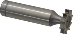 Made in USA - 3/4" Diam x 1/8" Face Width, Cobalt, 10 Teeth, Shank Connection Woodruff Keyseat Cutter - Uncoated, 2-1/8" OAL x 1/2" Shank, Straight Teeth, ANSI 406, Old Standard 7 - Exact Tool & Supply