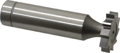 Made in USA - 3/4" Diam x 5/32" Face Width, Cobalt, 10 Teeth, Shank Connection Woodruff Keyseat Cutter - Uncoated, 2-5/32" OAL x 1/2" Shank, Straight Teeth, ANSI 506, Old Standard 8 - Exact Tool & Supply