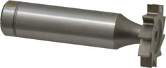 Made in USA - 7/8" Diam x 5/32" Face Width, Cobalt, 10 Teeth, Shank Connection Woodruff Keyseat Cutter - Uncoated, 2-5/32" OAL x 1/2" Shank, Straight Teeth, ANSI 507, Old Standard 10 - Exact Tool & Supply