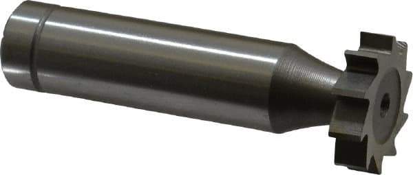 Made in USA - 3/4" Diam x 3/16" Face Width, Cobalt, 10 Teeth, Shank Connection Woodruff Keyseat Cutter - Uncoated, 2-3/16" OAL x 1/2" Shank, Straight Teeth, ANSI 606, Old Standard 9 - Exact Tool & Supply