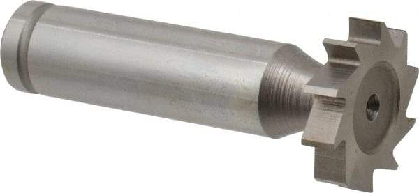 Made in USA - 7/8" Diam x 3/16" Face Width, Cobalt, 10 Teeth, Shank Connection Woodruff Keyseat Cutter - Uncoated, 2-3/16" OAL x 1/2" Shank, Straight Teeth, ANSI 607, Old Standard 11 - Exact Tool & Supply