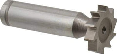 Made in USA - 7/8" Diam x 3/16" Face Width, Cobalt, 10 Teeth, Shank Connection Woodruff Keyseat Cutter - Uncoated, 2-3/16" OAL x 1/2" Shank, Straight Teeth, ANSI 607, Old Standard 11 - Exact Tool & Supply