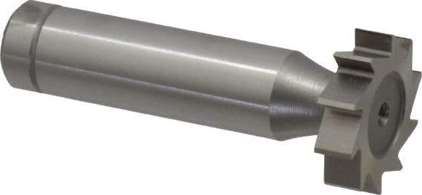 Made in USA - 7/8" Diam x 7/32" Face Width, Cobalt, 10 Teeth, Shank Connection Woodruff Keyseat Cutter - Uncoated, 2-7/32" OAL x 1/2" Shank, Straight Teeth, ANSI 707, Old Standard 12 - Exact Tool & Supply